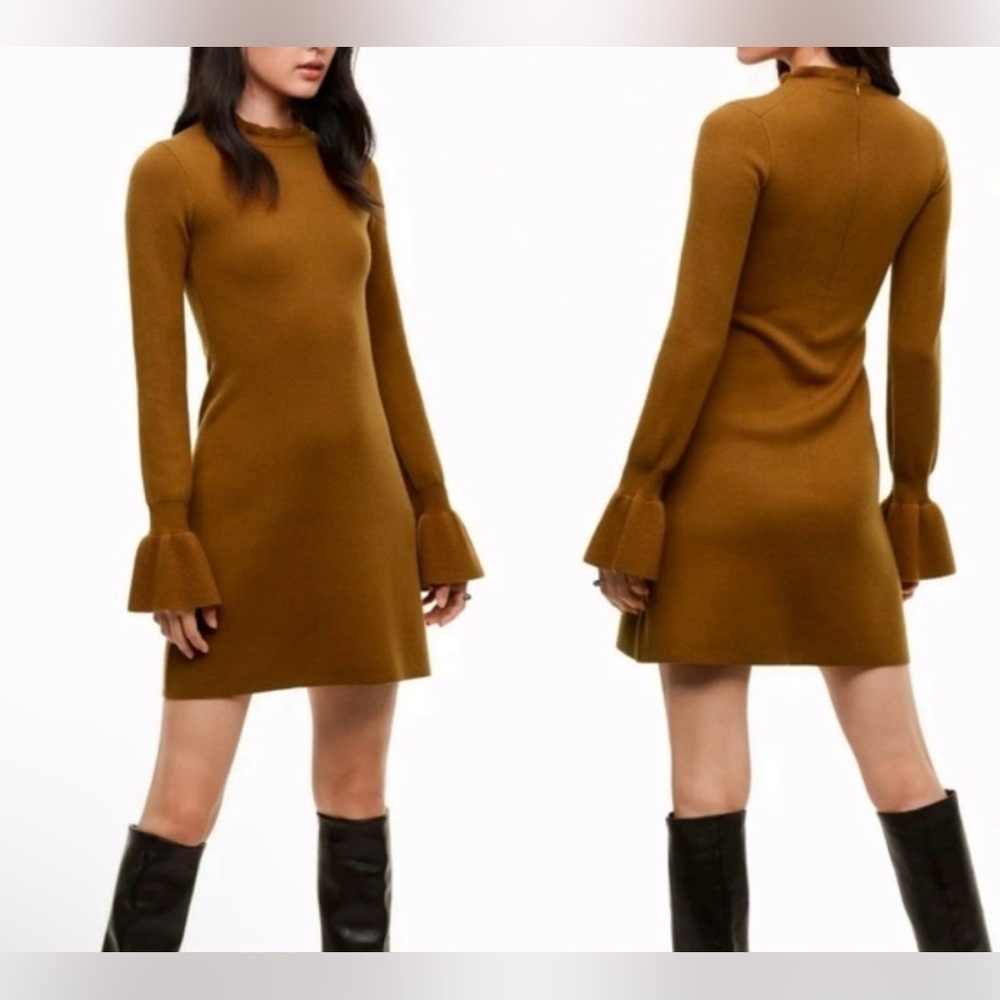 Aritzia Wilfred Tamarind Carre Long Sleeve Sweater Dress - Size L NWT